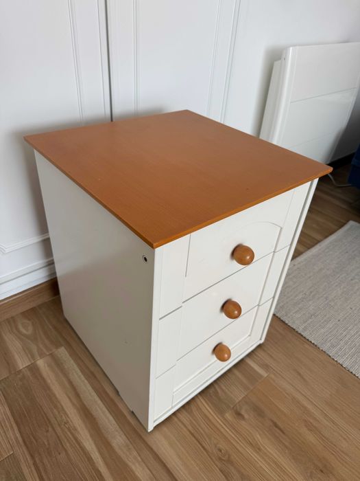 Cómoda c/3 gavetas, branco, 48x48x60 cm