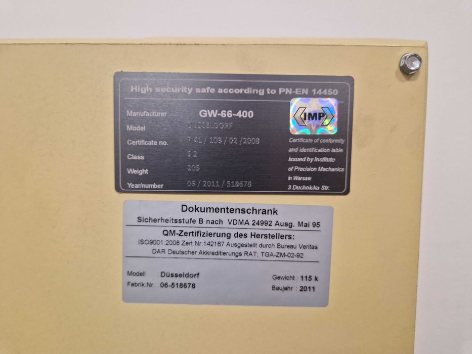 Sejf Dusseldorf klasa S2