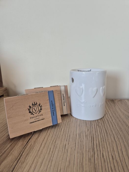 NOWY Kominek Ceramiczny "Love You" + Woski Vellutier