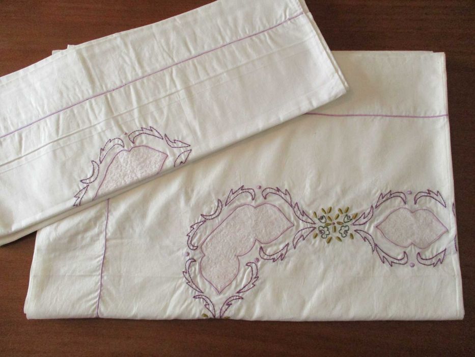 Lençois algodão bordados para cama de casal 2,52m X 2m