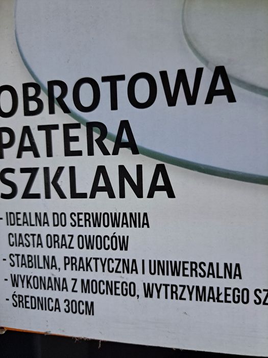 Szklana patera talerz obrotowy średnica 30cm