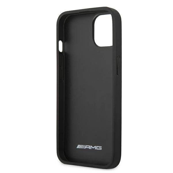 Etui AMG Leather Debossed Lines na iPhone 13 mini - czarne