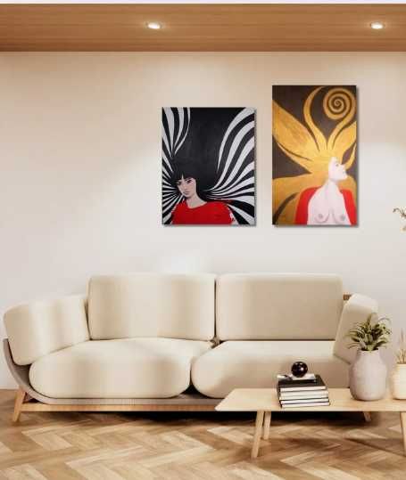 "FEMINILIDADE DIVINA" acrílico sobre tela 71,5x120cm by Alexa