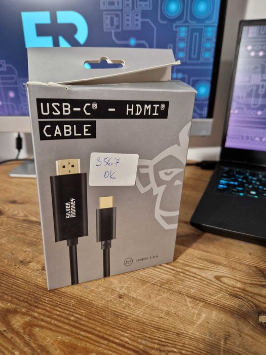 Kabel Silver Monkey USB-C - HDMI v1.4 1,8m Czarny (3567)