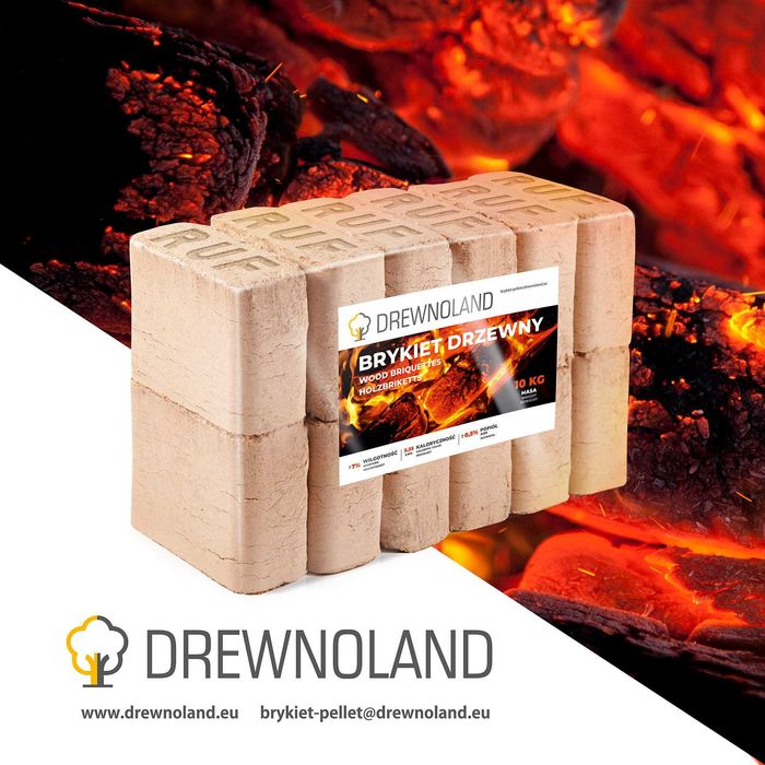 Opał, BRYKIET DRZEWNY-kostka RUF - dębowy, producent Drewnoland Wylewa