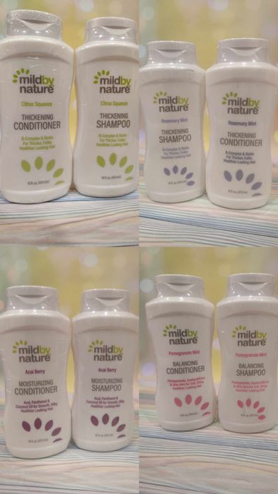 Giovanni,mild by nature , шампуні безсульфатні,essence,avalon,luseta