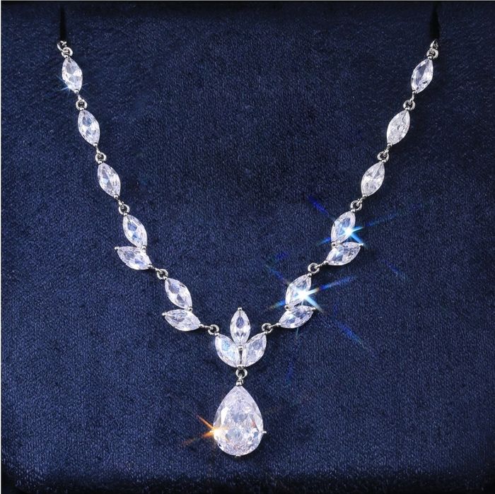 Nowy komplet biżuterii łańcuszek I kolczyki biżuteria ślubna prezent