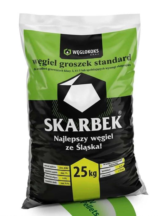 Węgiel groszek Skarbek workowany cena 2200zł.