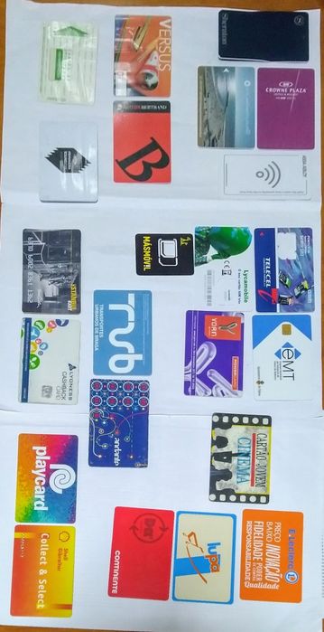 Cartões coleção diferentes entidades