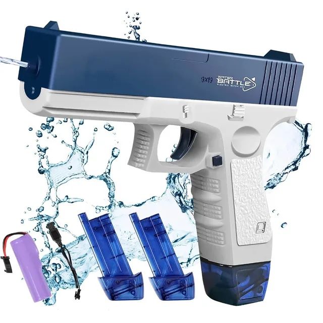 Водяний пістолет Water gun Glock з 2 обоймами для води електричний водяной пистолет с 2 магазинами для воды