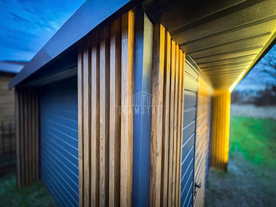 Schowek Domek ogrodowy PREMIUM 3x3m wiata drzwi Dekor z lameli TS988