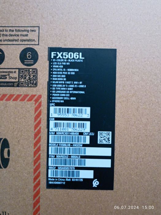 Asus FX506LHB-HN323W