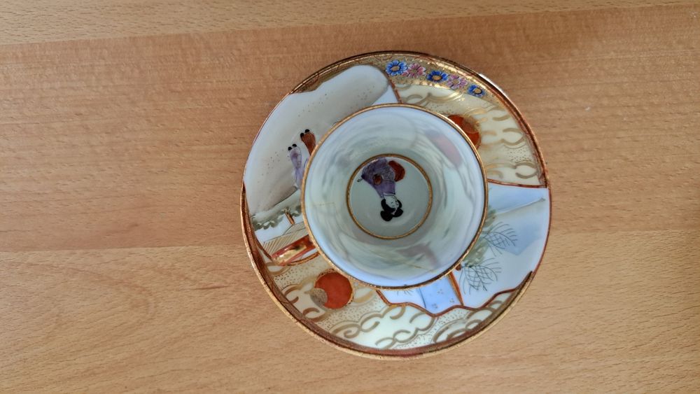 Serviço café +  2 chavenas japonês,  kutani.