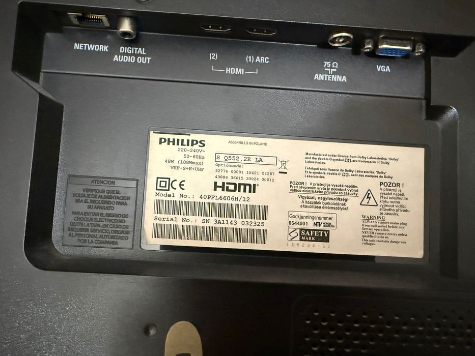 Sprawny telewizor LED  Philips 40PFL6606H/12 40''