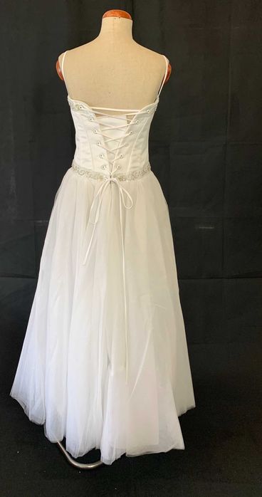 Nowa Suknia Ślubna Midi Princessa Tiul brokatowa S M 36 38 księżniczka