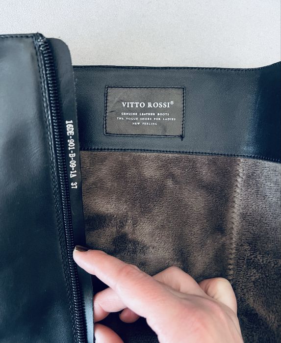 Сапоги кожа чоботи зима теплые vitto rossi basconi