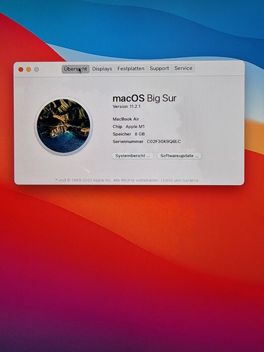 Продам MacBook Air a2337 M1/8/256