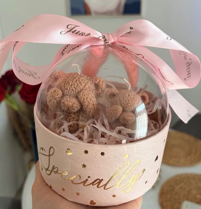 Zestaw Prezentowy Misie Woskowe,  Handmade | Słodki Prezent dla Niej