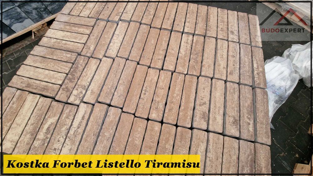 Kostka brukowa Forbet LISTELLO mix Silver Piryt Tiramisu Mocca-Orange