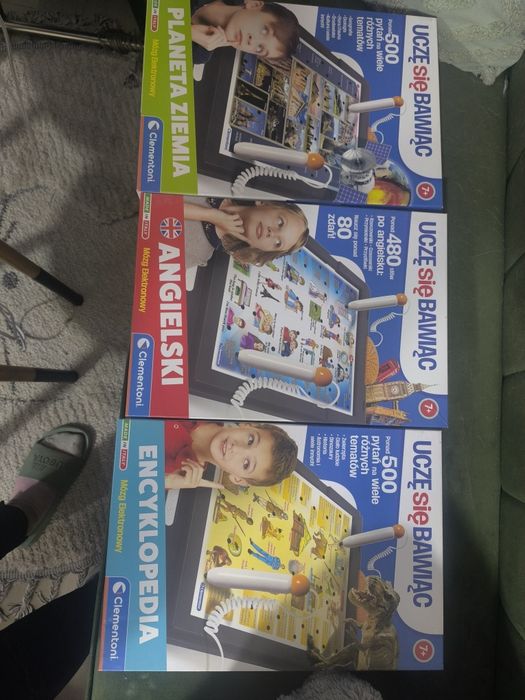 Clementoni uczę się bawiąc 3 zestawy Encyklopedia Angielski  Planeta