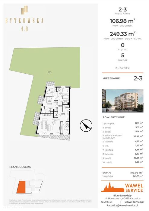 5-pokojowe mieszkanie 106m2 + ogródek