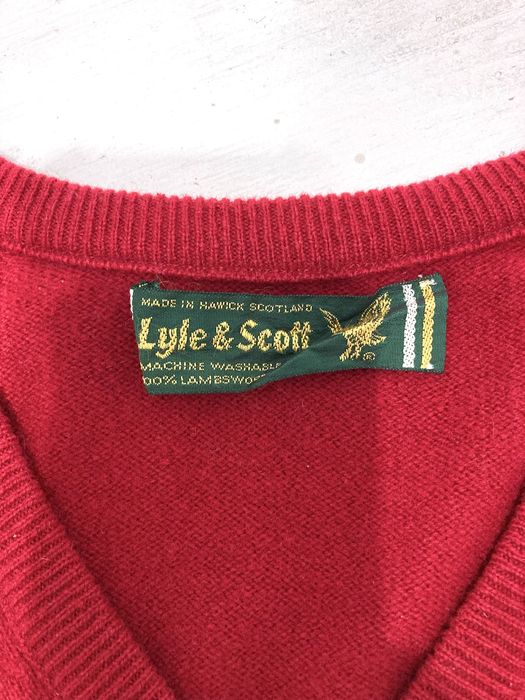 Sweter wełniany szkocki czerwony 100% wełna Lyle&Scott 38