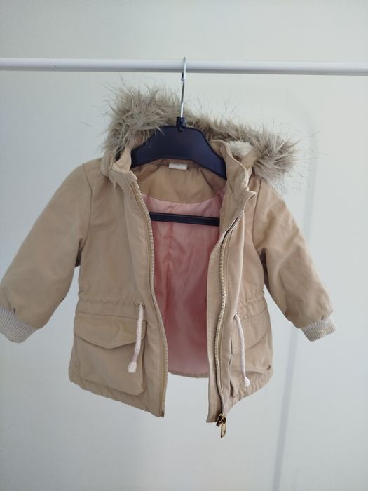 Kurtka elegancka niemowlęca z odpinanym kapturem 68 H&M