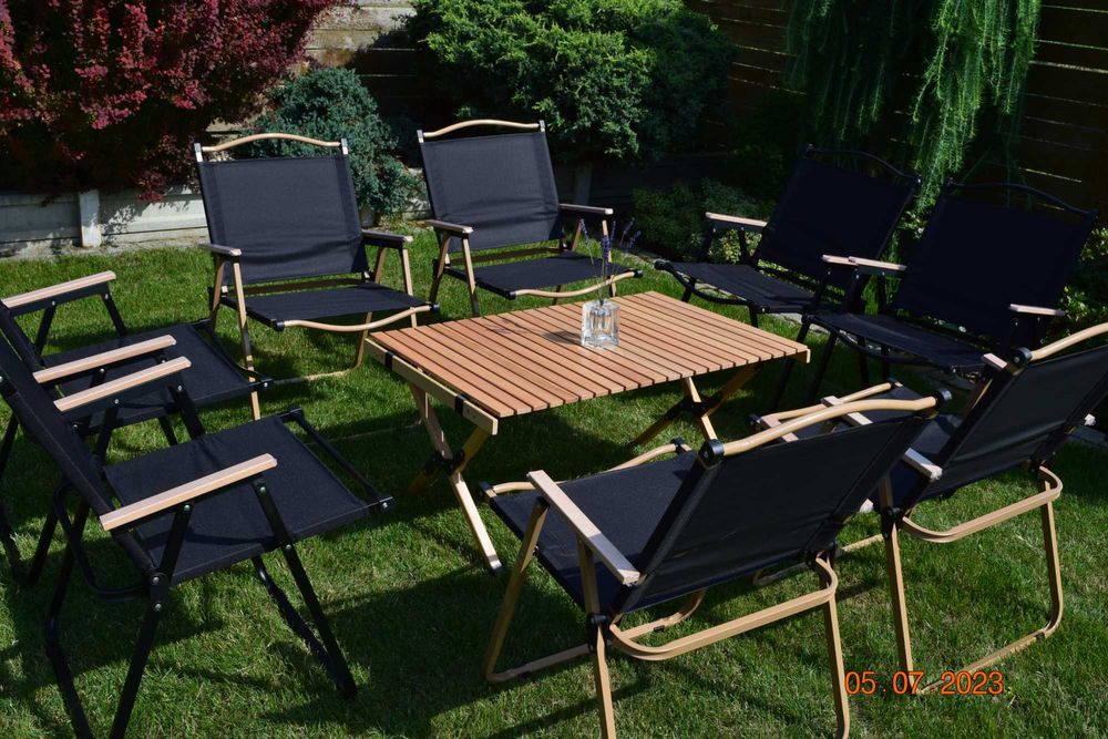 krzesło składane campigowe turystyczne drewno buk