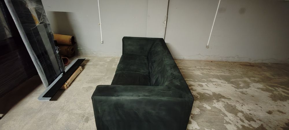 Sofá Anaric para 3 pessoas em nobuck preto