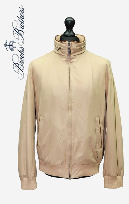 Brooks Brothers _ Cow Leather Trim_ Hidden Hood _ Harrington Cotton Jacket