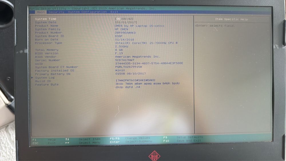 Hp Omen 15-ce0xx laptop