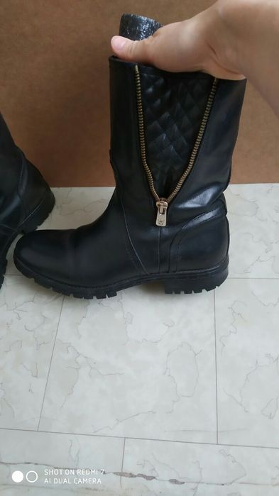 Кожаные демисезонные ботинки Massimo Dutti