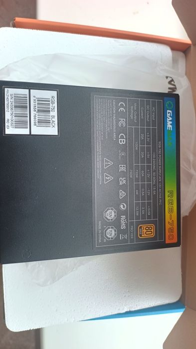 Блок живлення АTX 3.1 Gamemax rgb smart 750 pro GOLD. НА ГАРАНТІЇ.