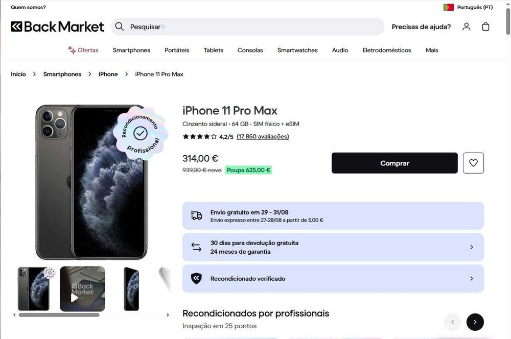 iPhone 11 Pro Max como Novo (Garantia de 6 meses)