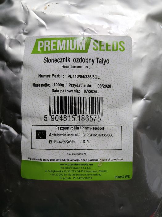Taiyo nasiona - słonecznik ozdobny