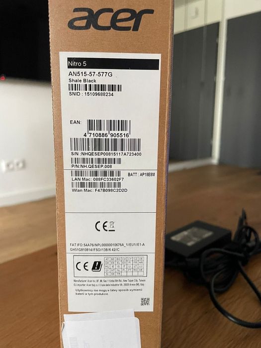 Laptop Acer Nitro 5 rtx3050ti ssd m2 512gb i5 11400h