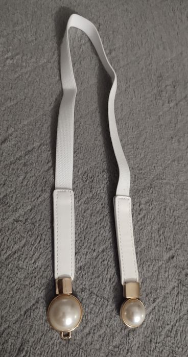 Nowy,biały ,elastyczny pasek