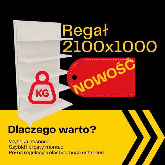 Regał sklepowy regały magazynowe antresola 210x100 garaż producent now