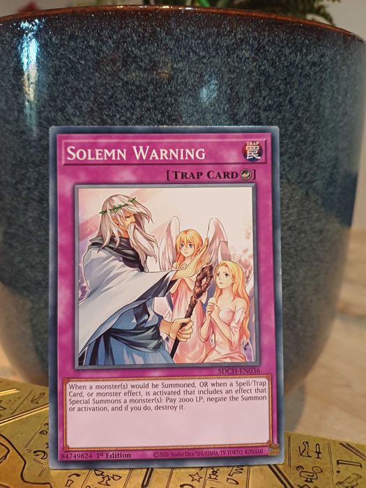 Carta Yu-Gi-Oh! - Solemn Warning - 1ª Edição