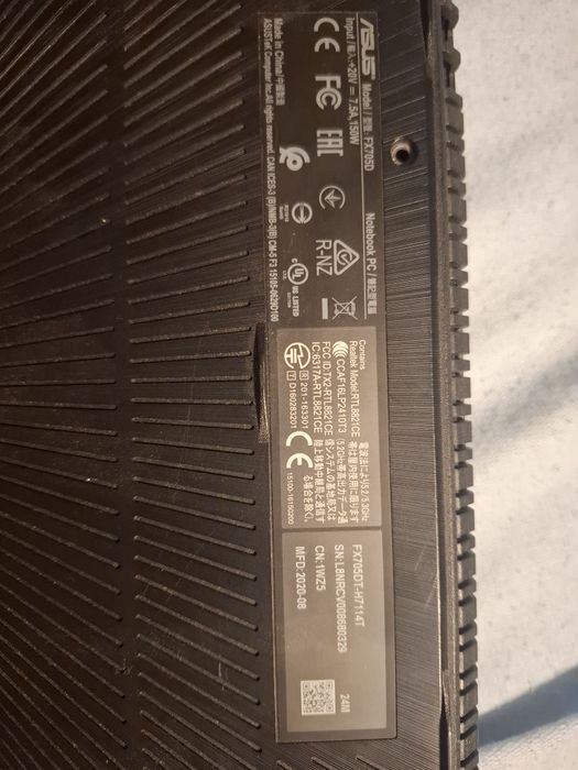 Uszkodzony laptop asus gaming tuf