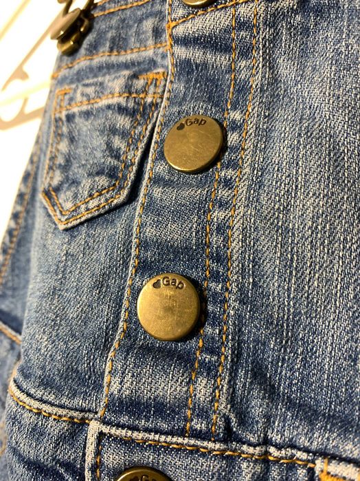 ogrodniczki jeans spodnie 80 baby GAP basic denim zatrzaski