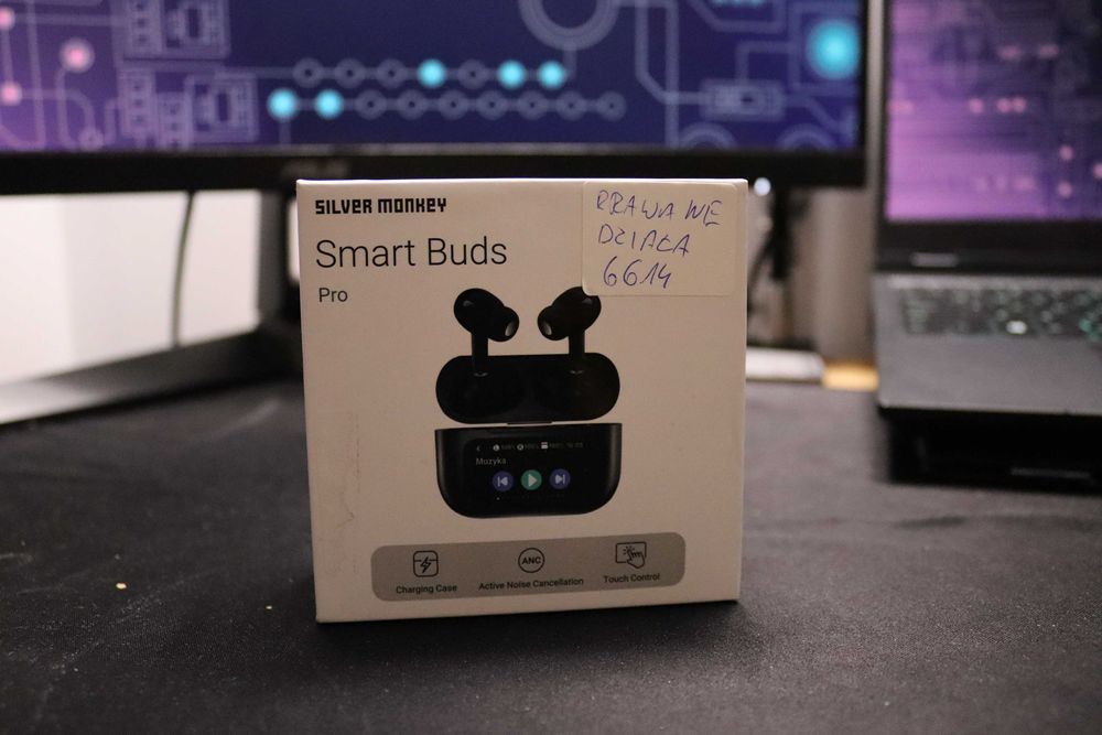 Słuchawki bezprzewodowe dokanałowe Silver Monkey Smart Buds Pro (6614)