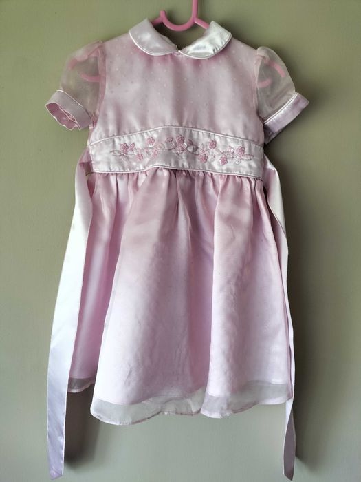 Sukienka tiulowa dla dziewczynki krótki rękaw 80-86