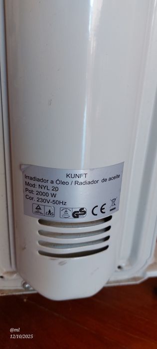 Aquecedor KUNFT a Óleo 2000W