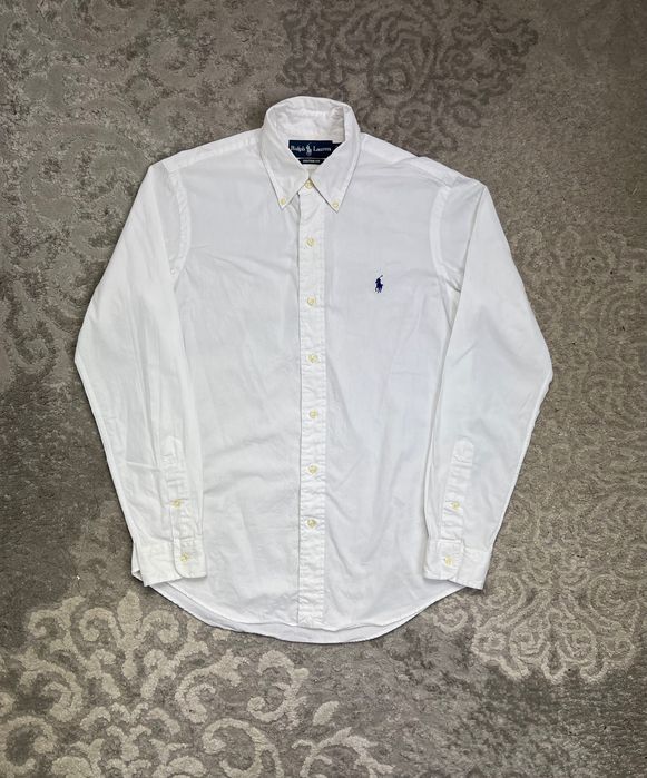 Biała Koszula Polo Ralph Lauren Small Logo Elegancka Custom Fit