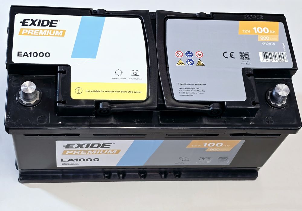 Akumulator Centra Exide CA1000 EA1000 12V 100AH 900A nowy