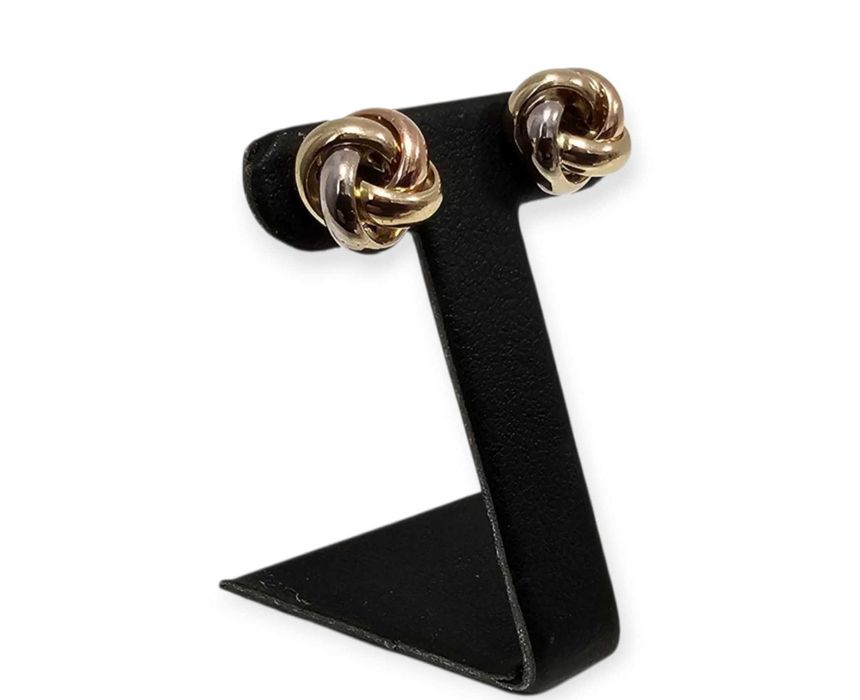 Nowe złote kolczyki 2 kolorowe pr.585 1,80 g