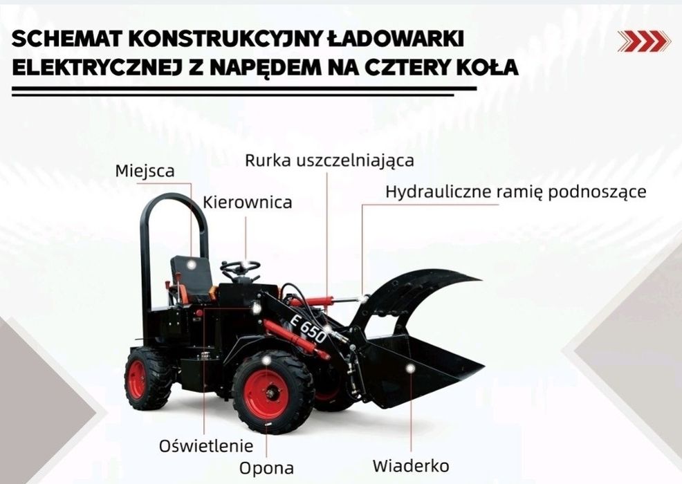 Miniładowarka elektryczna KRUGER EL-600 4x4 , wielofunkcyjna