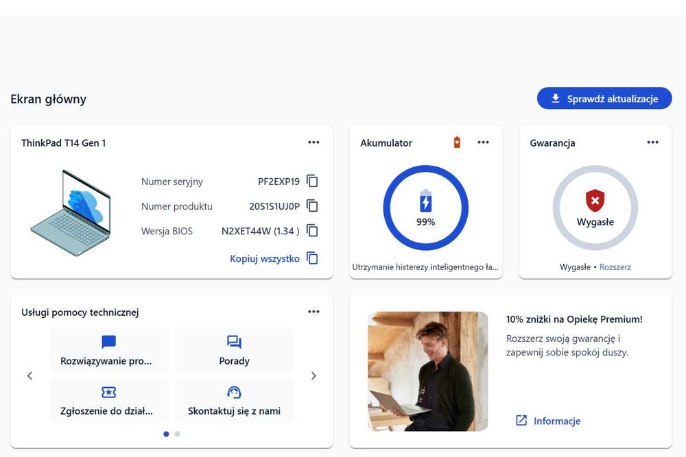 Laptop Lenovo T14 16GB RAM i5-10310U 256GB SSD