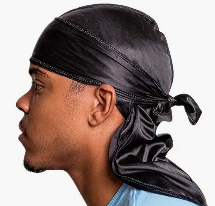 Chusta Durag bandana na głowę męski czarny